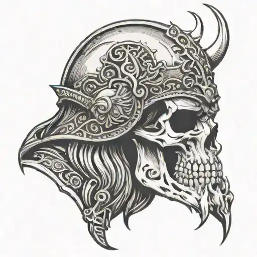 Death Skull Viking Throat