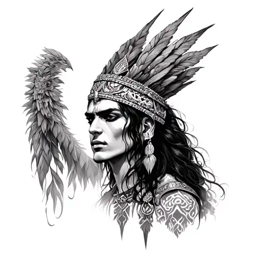 Arcangel With Indian Pen Crown