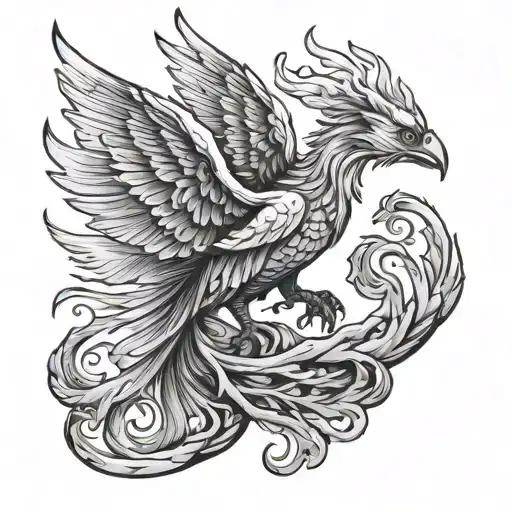 Phoenix Rising From Canyon Ouroborus