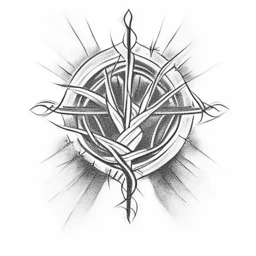 Design A Tattoo That Combines A Crown Of Thorns And A Crown With A Traditional Teacher's Apple