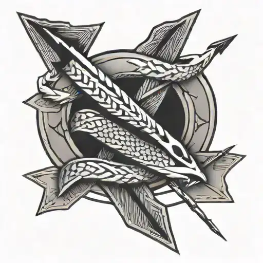 Arrow With Snake Wrapped Around It