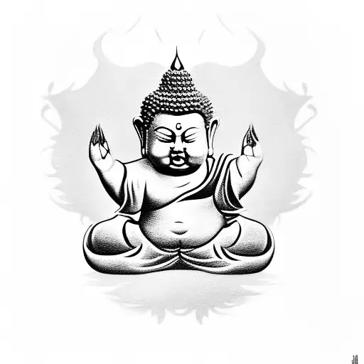 Baby Buddha With Eagle