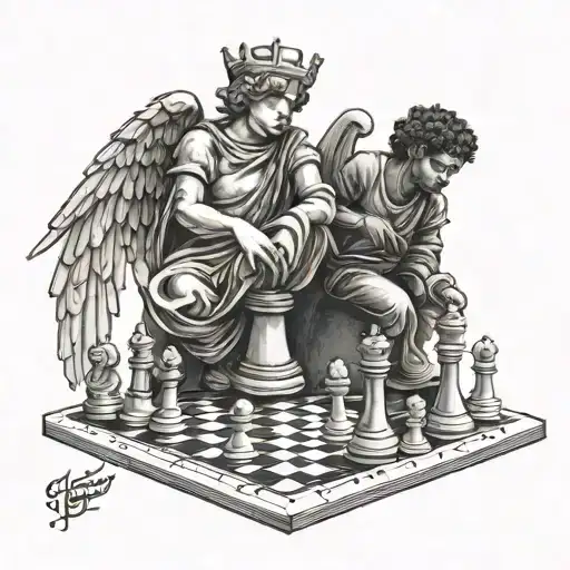 Angel And Desmon On Chess Board