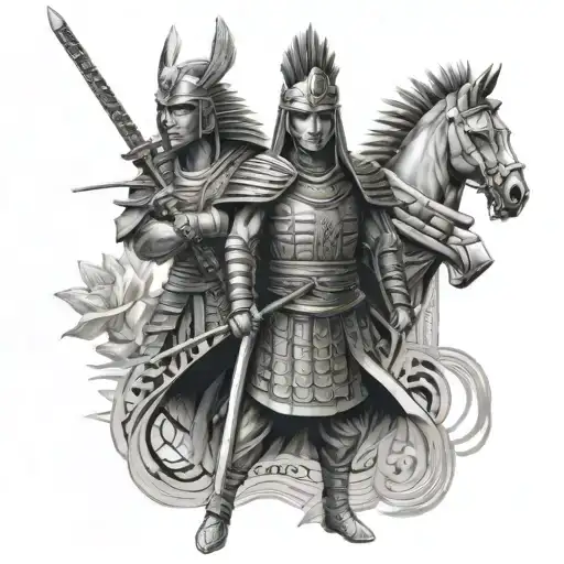 Samurai Motif And Pharaoh