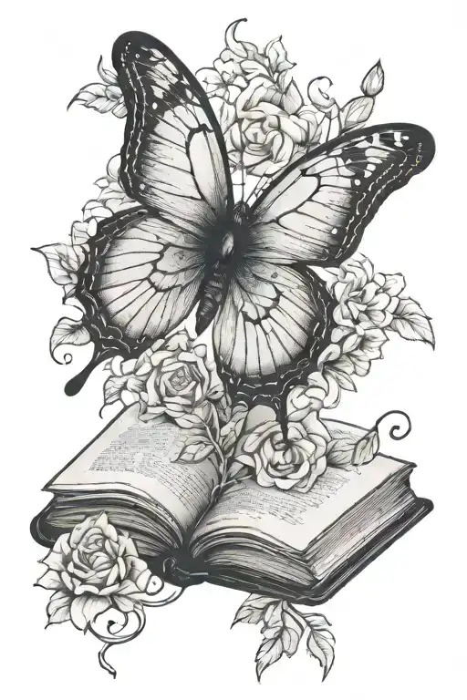 Book With Butterfly Emerging