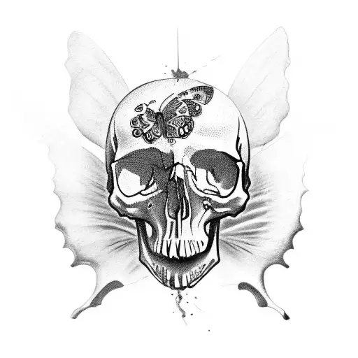 Skull Hidden In A Butterfly