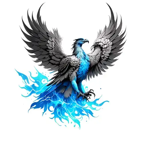 Realistic Phoenix With A Blue That Covers The Whole Outside Off The Upper Arm