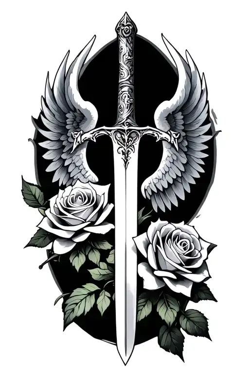 Cerberus Sword Rose Wings Libra