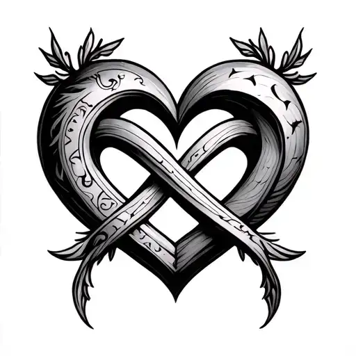 Infinity Heart With Aquarius And Virgo Zodiac Sign