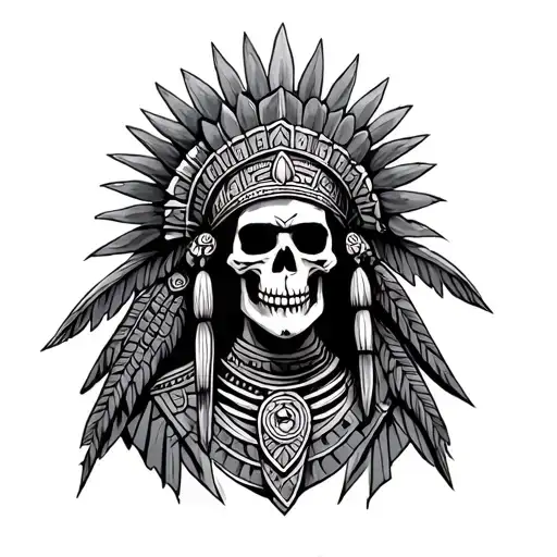 Skeleton Aztec Warrior