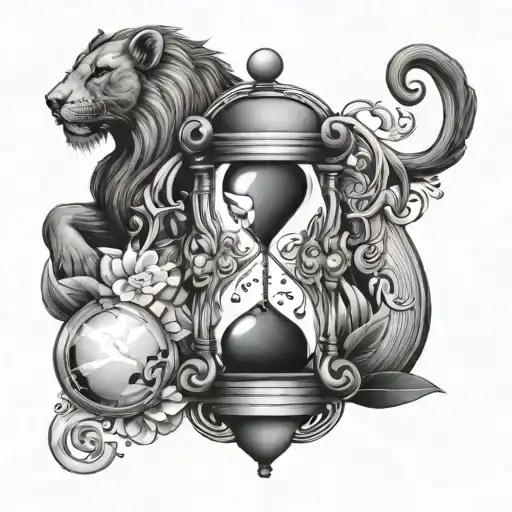 Hourglass With Zodiac Sign Leo Sagittarius