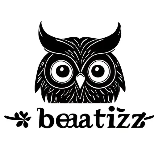 Owl Minimalist With Name Beatriz Written