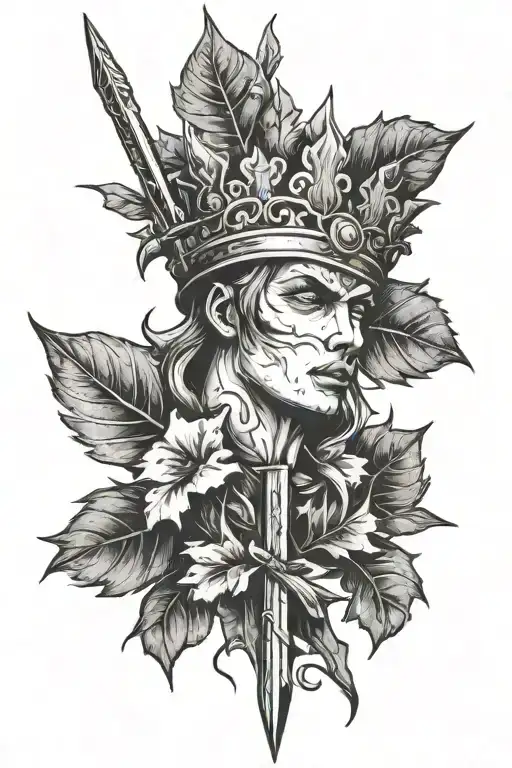 Spear Going Through Leaf Crown