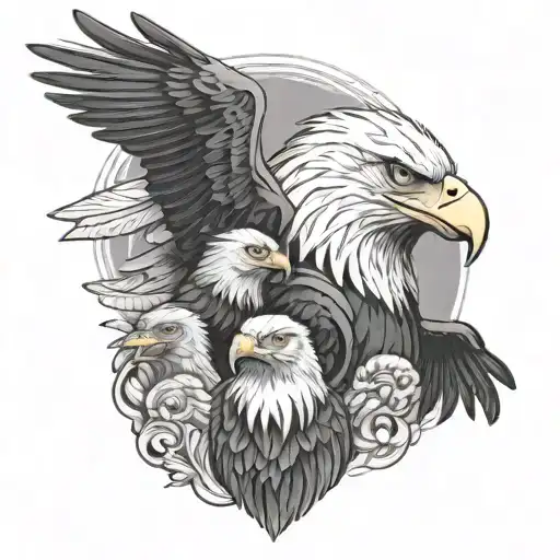 Eagle And Grandpa With Grandson