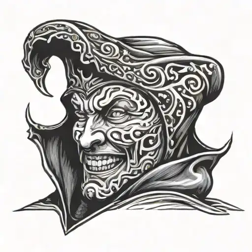 Sysphus With An Interrogation Hood On And A Smile Drawn On