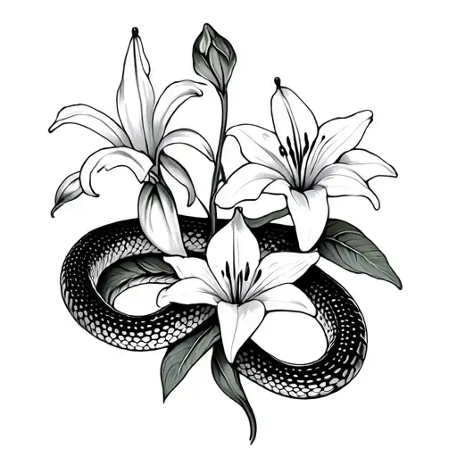 Snake And Lilly Of Valley Flower