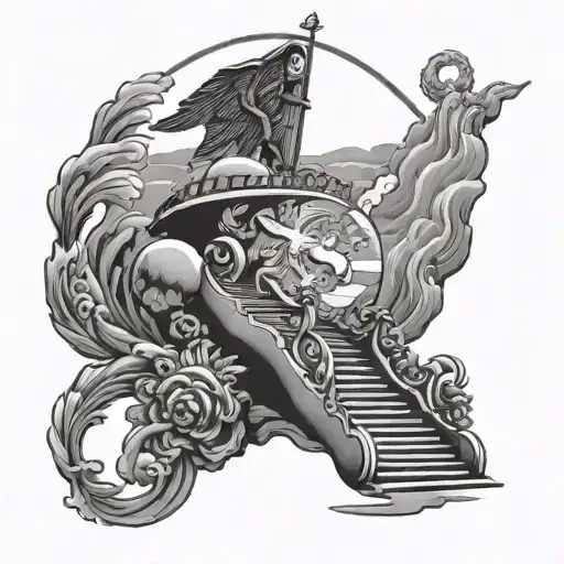 Stairs Going Into Heaven Marine Corps Emblem Tank