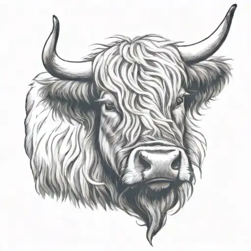 Highland Cow With Tongue