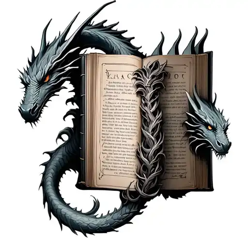 Book With Dragons Intertwined