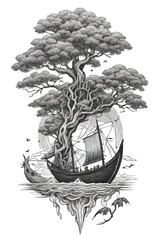 Banyan Tree Sky Water Boat