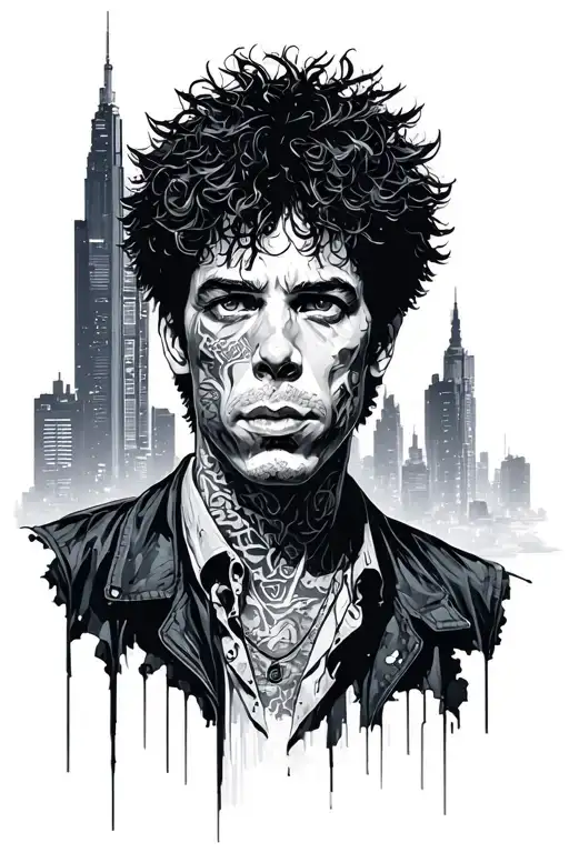 Spike Spiegel Cyberpunk Cityscape