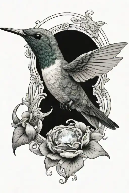 Humming Bird Holding Opal Ring