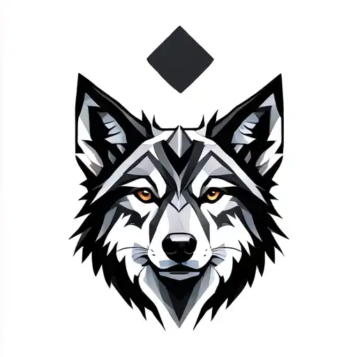Geometric Wolf Outline