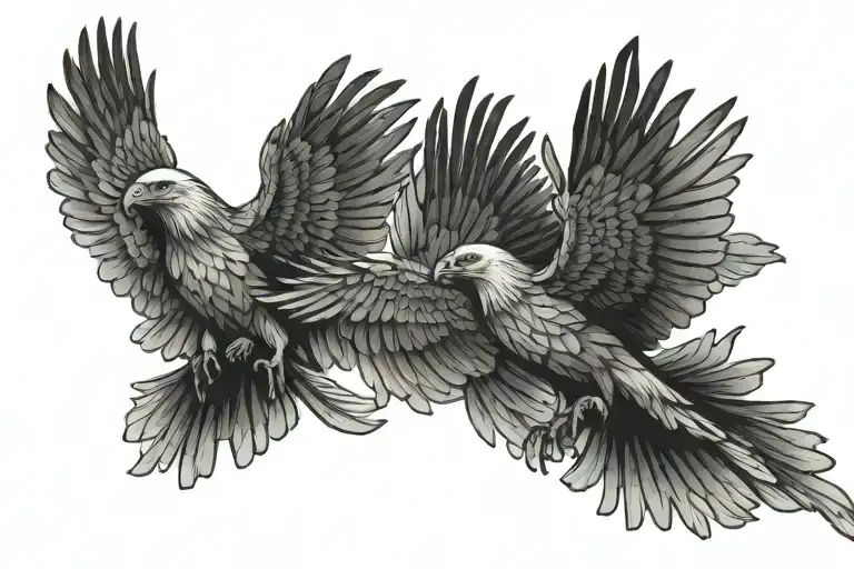 Doves Swarming Eagle