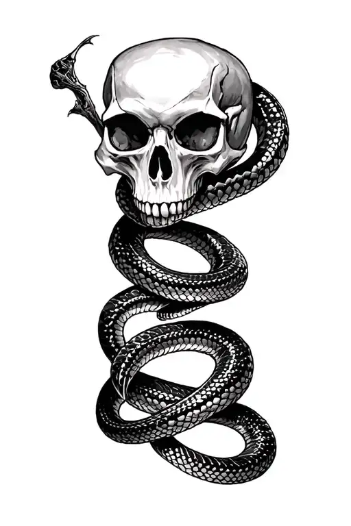 Skull And Rattlesnake Wrapped