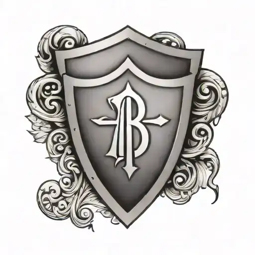 Simple Shield With Initial Ab Initials Inside