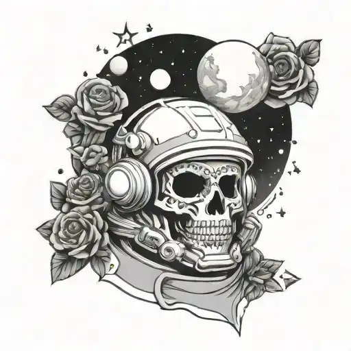 Sugar Skull Rose Space Astronaut