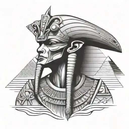 Thoth Egyptian God With Pyramids