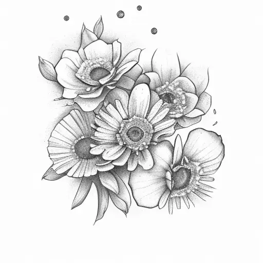 Little Flowers And Landscape