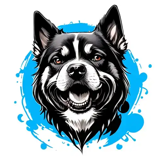 Black And Blue Yakuza Style Mean Dog