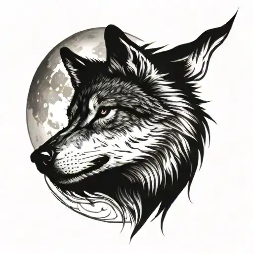Wolf Face Moon Merging Together
