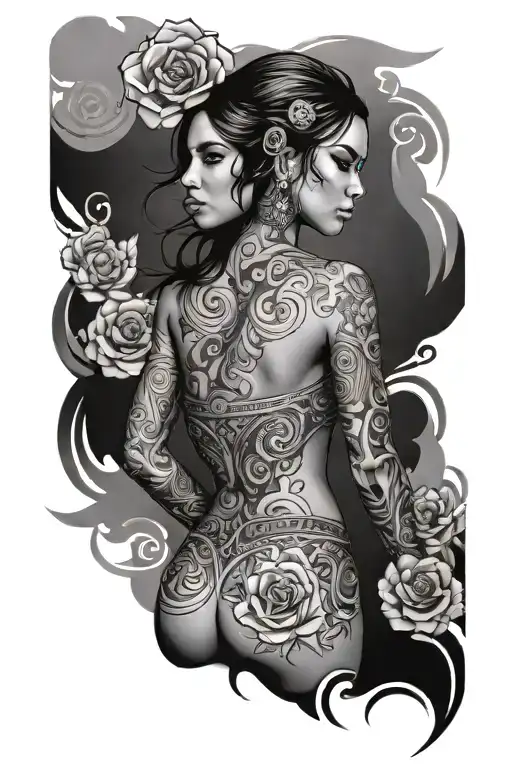 Latin Female Full Body Looking Over Her Shoulder