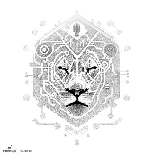 A Cybernetic Lion With Circuitry And Computer Parts Integrated Into Its Design