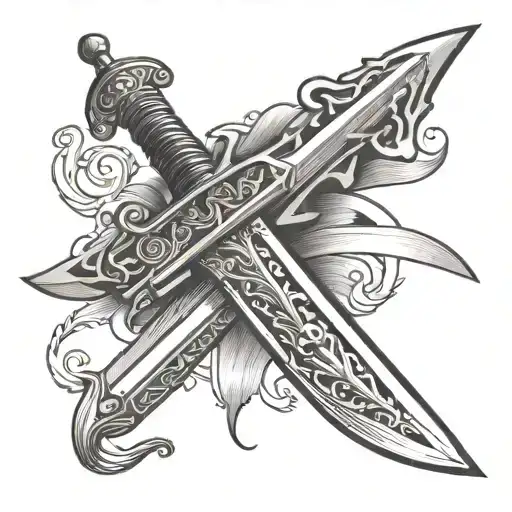 Simple Yet Meaningful Deep Christian Tattoo Drawing With A Sword