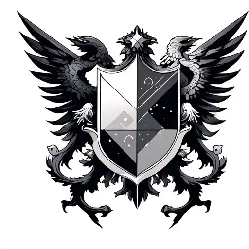 A Geometric Space Landscape With Family Crest