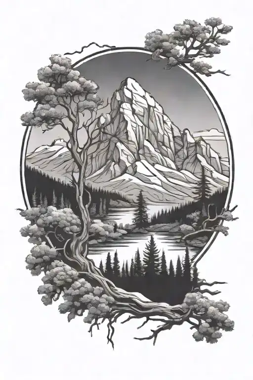 Western Outdoors Mountains Trees Edgy