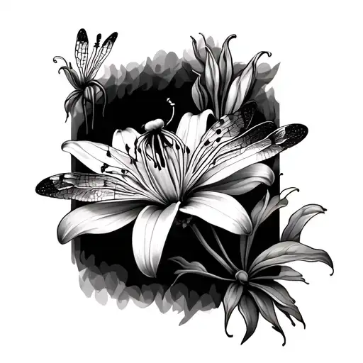 Spider Lily Dragonfly Perched