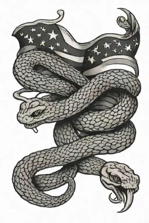 Traditional American Us Flag 1776 Mgadsden Snake