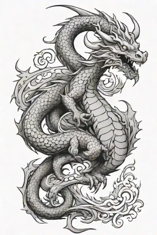 Dragon Sleeve Leg Tattoo Design