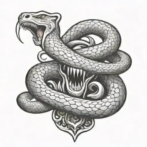 Trident With A Snake Crawling