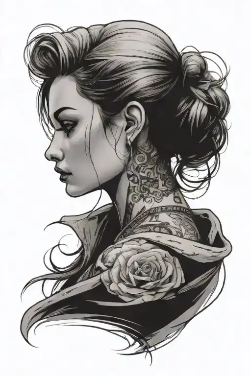 Female Looking Over Her Shoulder