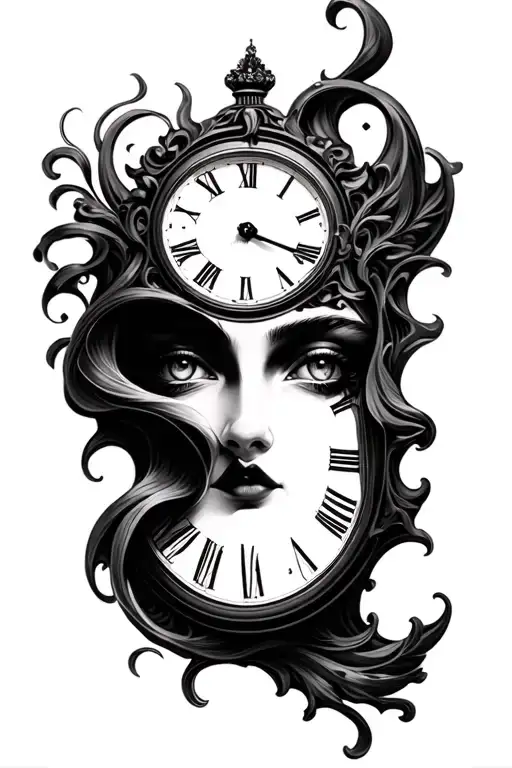 Clock With Filagree And Face Morphing