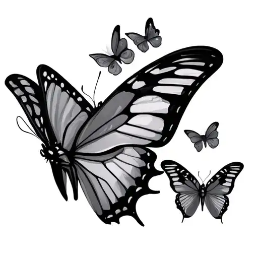 Small Butterflies With Color