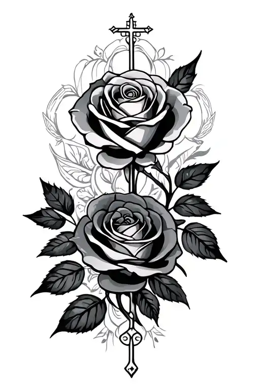 Religious Symbols And Rose