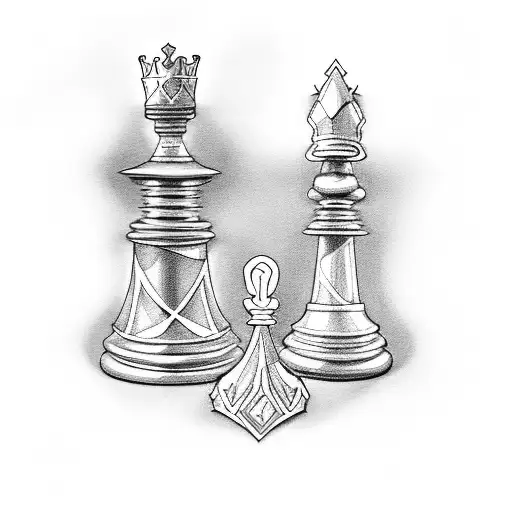 Black King Chess Piece And White Queen Chess Piece