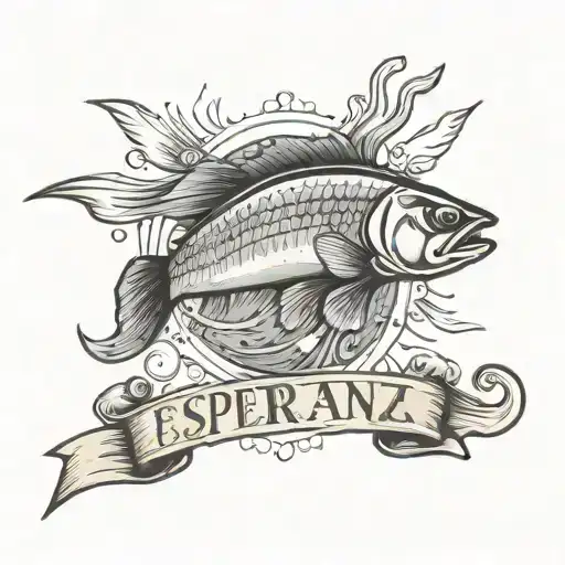 The Word Esperanza In A Fly Fishing Line